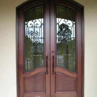 Arched Mahogany Wood Doors - Custom Door Shop